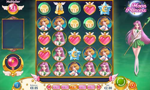 Moon Princess base game screenshot showing reels and features