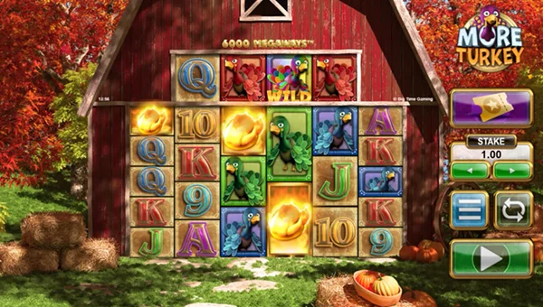 More Turkey Megaways base game screenshot showing reels and features
