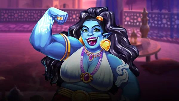 Mystery Genie Fortunes of the Lamp base game screenshot showing reels and features