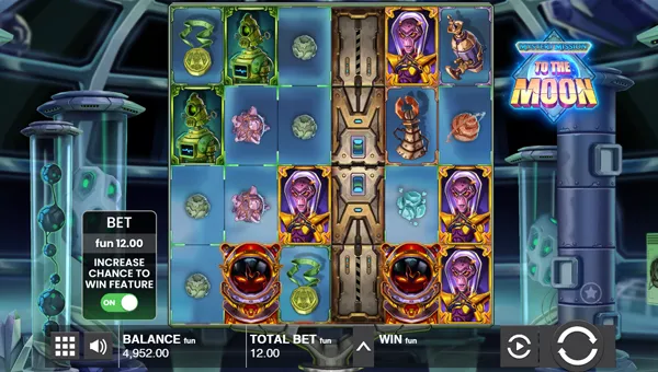 Mystery Mission to the Moon base game screenshot showing reels and features