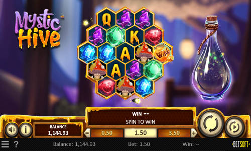 Mystic Hive base game screenshot showing reels and features