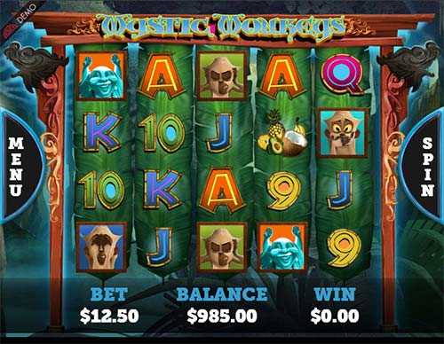 Mystic Monkeys Slot Base Game Mystic Monkeys base game screenshot showing reels and features