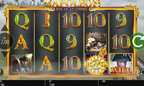 Napoleon Rise of an Empire base game screenshot showing reels and features