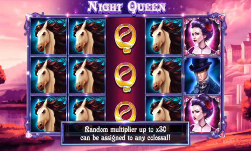 Night Queen base game screenshot showing reels and features