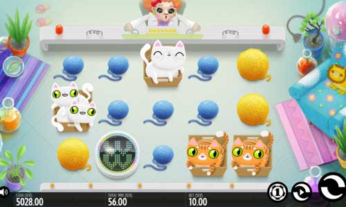 Not Enough Kittens base game screenshot showing reels and features