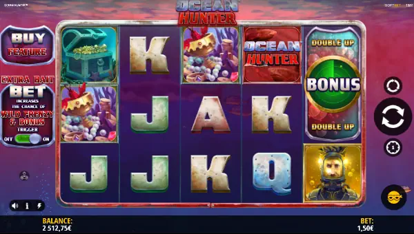 Ocean Hunter base game screenshot showing reels and features