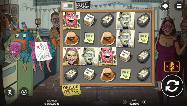 Office Party base game screenshot showing reels and features