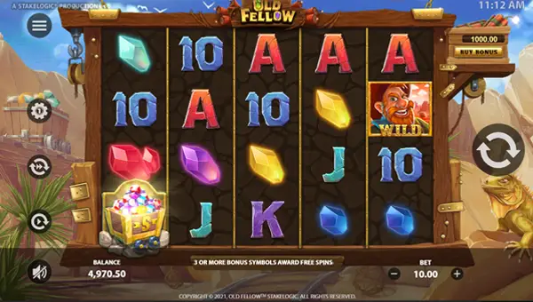 Old Fellow base game screenshot showing reels and features