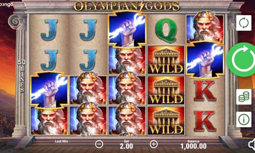 Olympian Gods base game screenshot showing reels and features