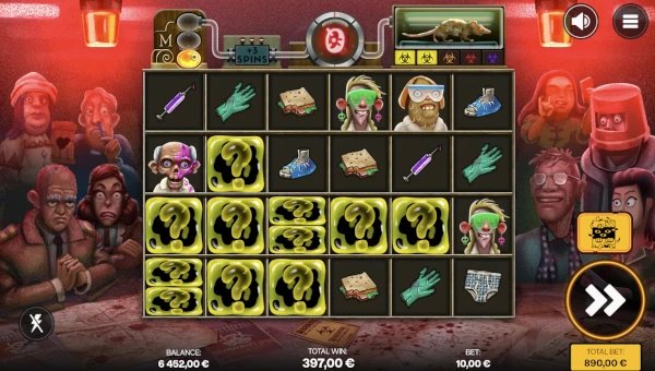 Screenshot of Oops slot demo showing reels and bonus game features