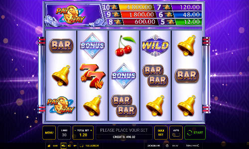 Pay Day base game screenshot showing reels and features