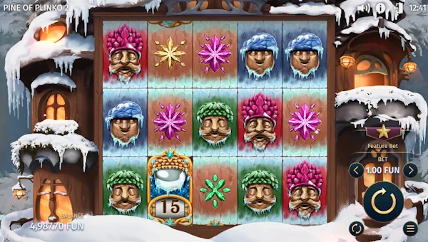 Pine of Plinko 2 base game screenshot showing reels and features