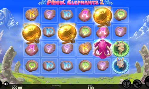 Pink Elephants 2 base game screenshot showing reels and features