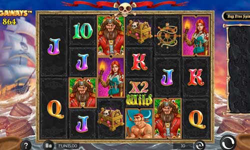 Pirate Kingdom Megaways base game screenshot showing reels and features