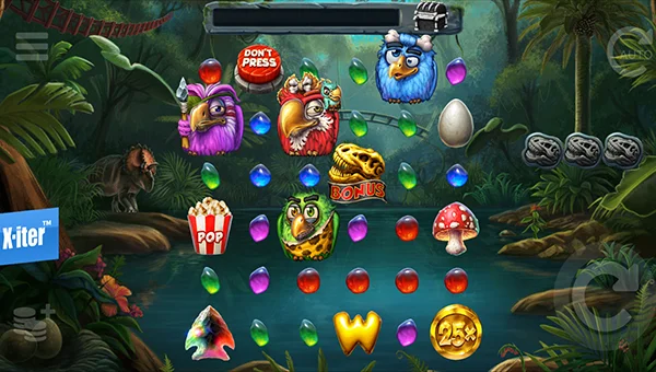 Pirots 2 base game screenshot showing reels and features