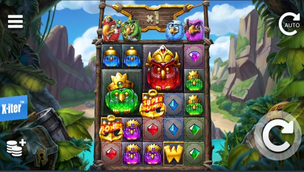 Pirots X base game screenshot showing reels and features