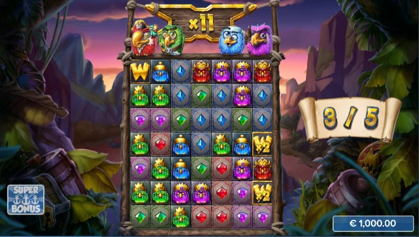 Screenshot of Pirots X slot demo showing reels and bonus game features