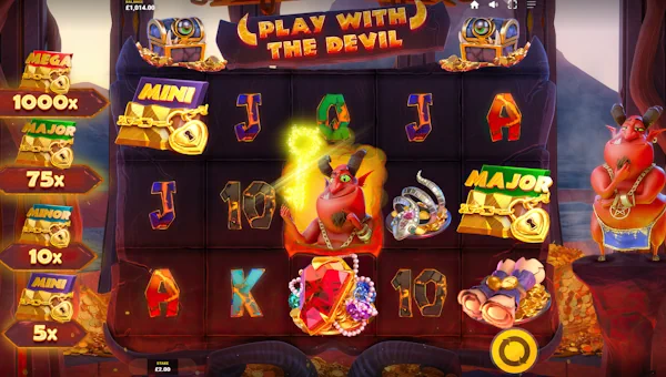 Play With the Devil base game screenshot showing reels and features