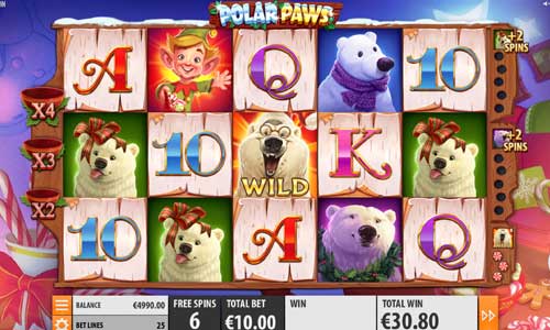 Polar Paws base game screenshot showing reels and features