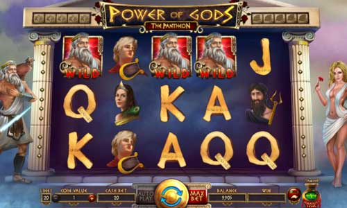 Power of Gods The Pantheon base game screenshot showing reels and features