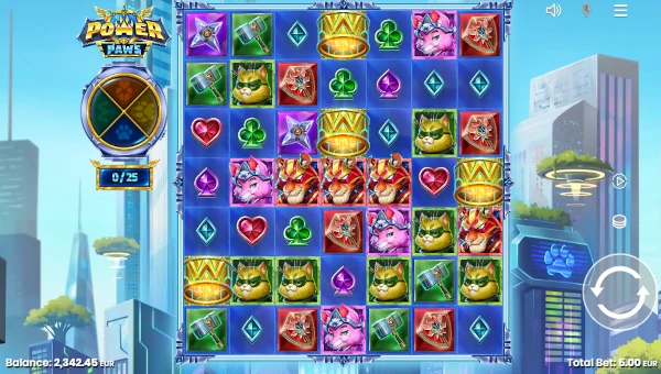 Power Paws base game screenshot showing reels and features