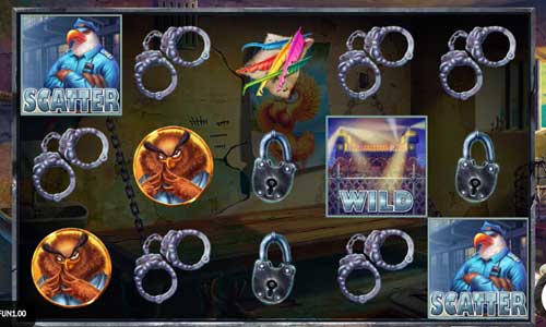 Prison Escape base game screenshot showing reels and features