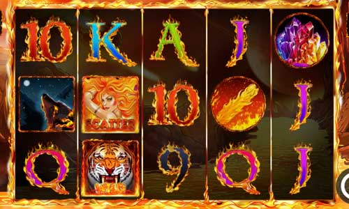 Queen of Embers base game screenshot showing reels and features