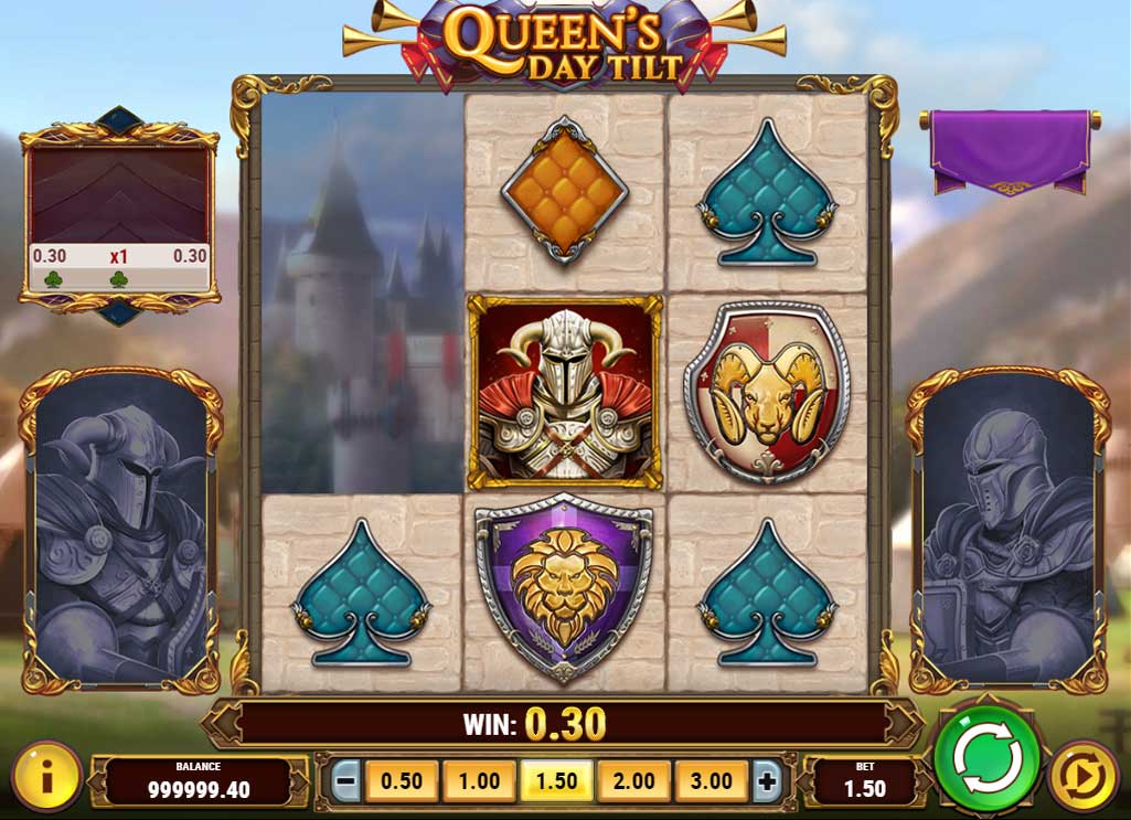 Queens Day Tilt base game screenshot showing reels and features