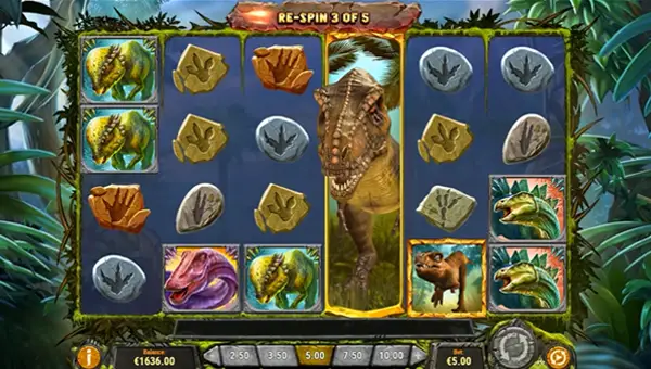Raging Rex 2 base game screenshot showing reels and features