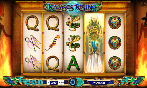 Ramses Rising base game screenshot showing reels and features