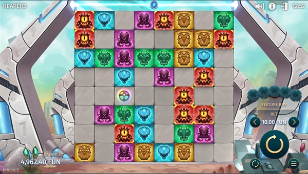 Reapers base game screenshot showing reels and features