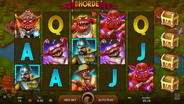 Red Horde base game screenshot showing reels and features
