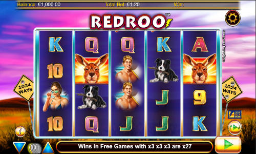 RedRoo base game screenshot showing reels and features