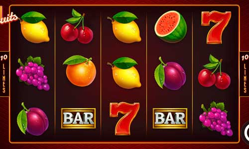 Reel Fruits base game screenshot showing reels and features