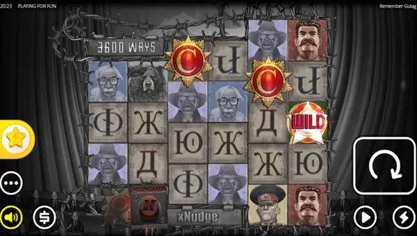 Remember Gulag base game screenshot showing reels and features