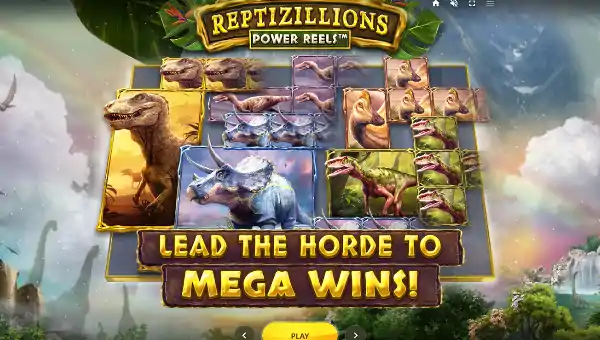 Reptizillions base game screenshot showing reels and features