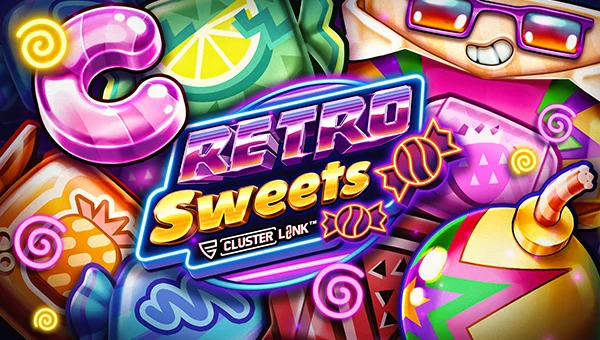 Retro Sweets base game screenshot showing reels and features