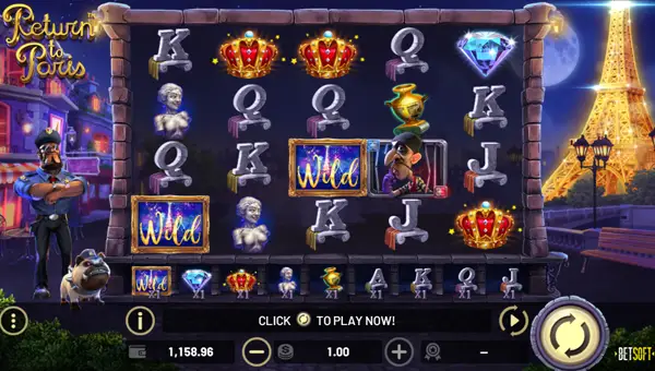 Return to Paris base game screenshot showing reels and features