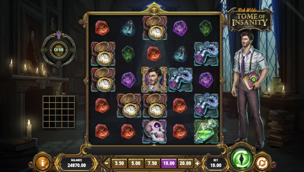 Tome of Insanity base game screenshot showing reels and features