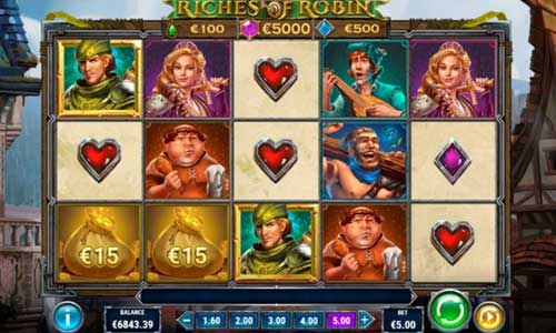 Riches of Robin base game screenshot showing reels and features