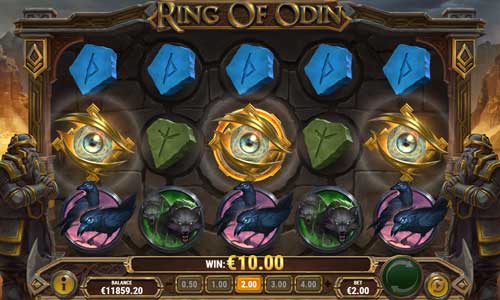 Ring of Odin base game screenshot showing reels and features