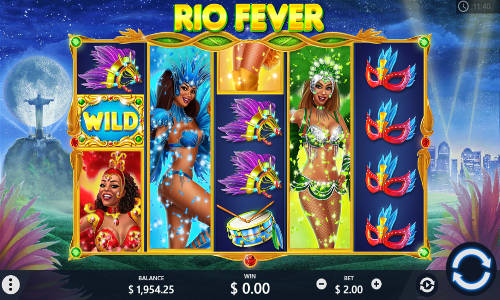 Rio Fever base game screenshot showing reels and features
