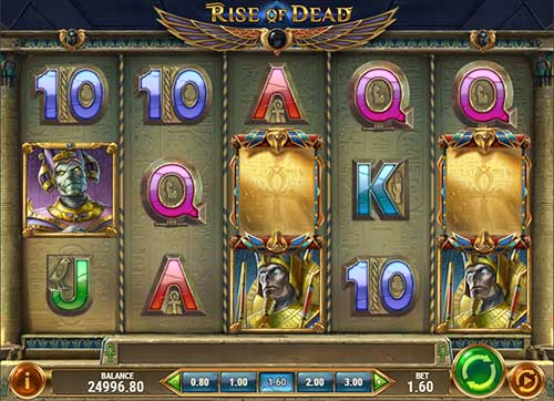 Rise of Dead base game screenshot showing reels and features