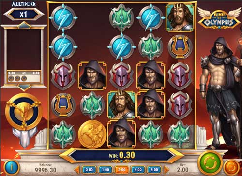 Rise of Olympus base game screenshot showing reels and features
