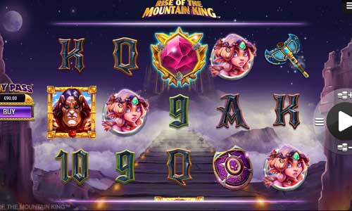 Rise of the Mountain King base game screenshot showing reels and features