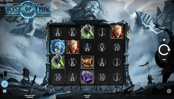 Rise of Ymir base game screenshot showing reels and features