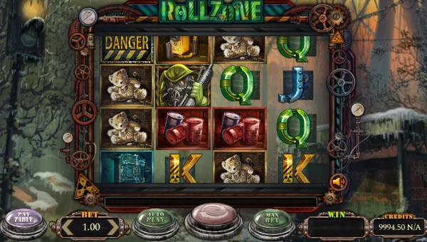 RollZone base game screenshot showing reels and features