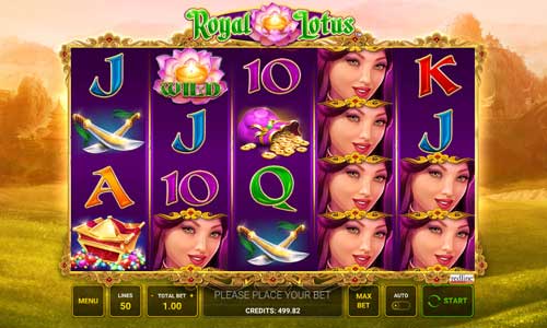 Royal Lotus base game screenshot showing reels and features