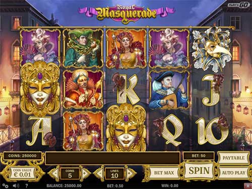 Royal Masquerade base game screenshot showing reels and features
