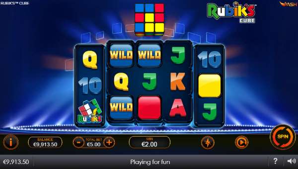 Rubiks Cube base game screenshot showing reels and features